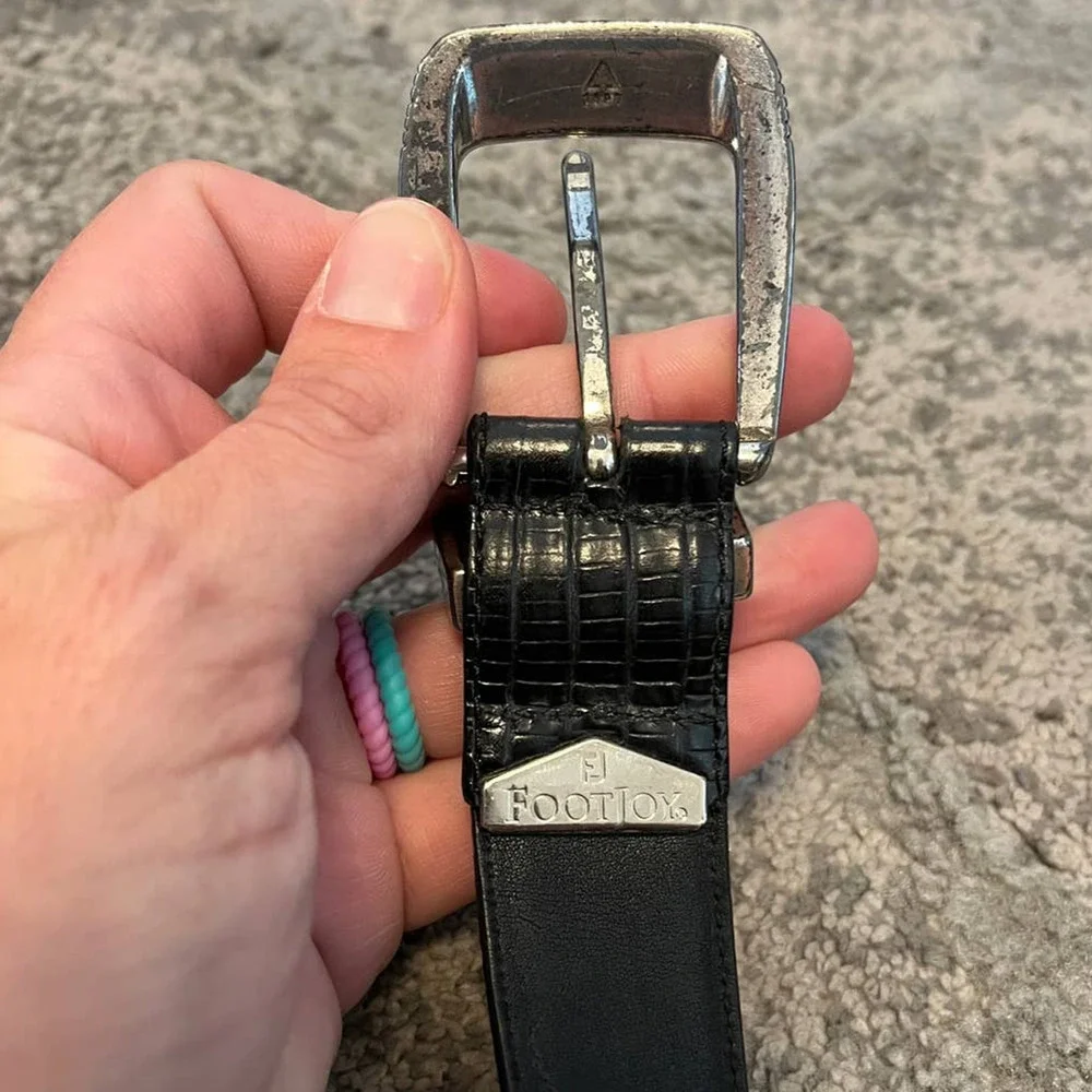 Vintage Black Leather Footjoy Golf Belt